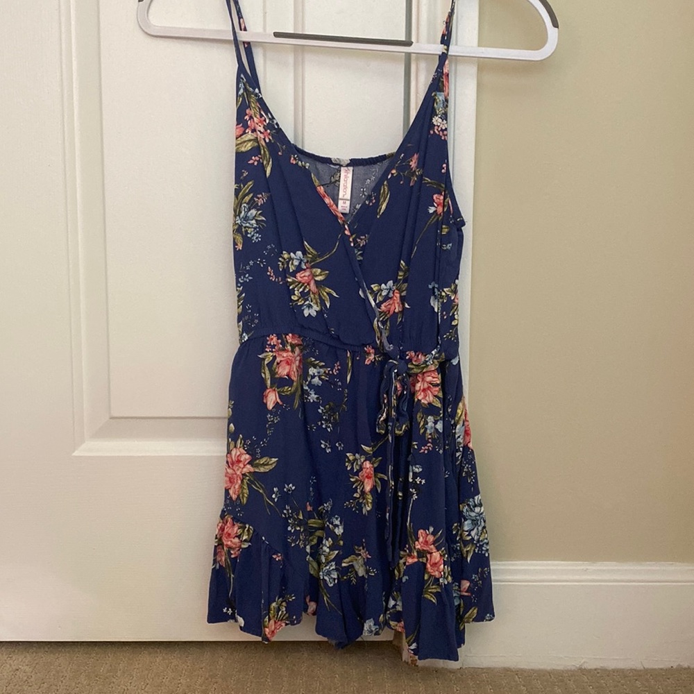 Xhilaration Blue Floral Romper